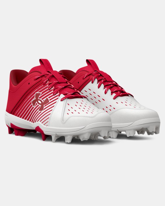 Boys' UA Leadoff Low RM Jr. Baseball Cleats in Red image number 3